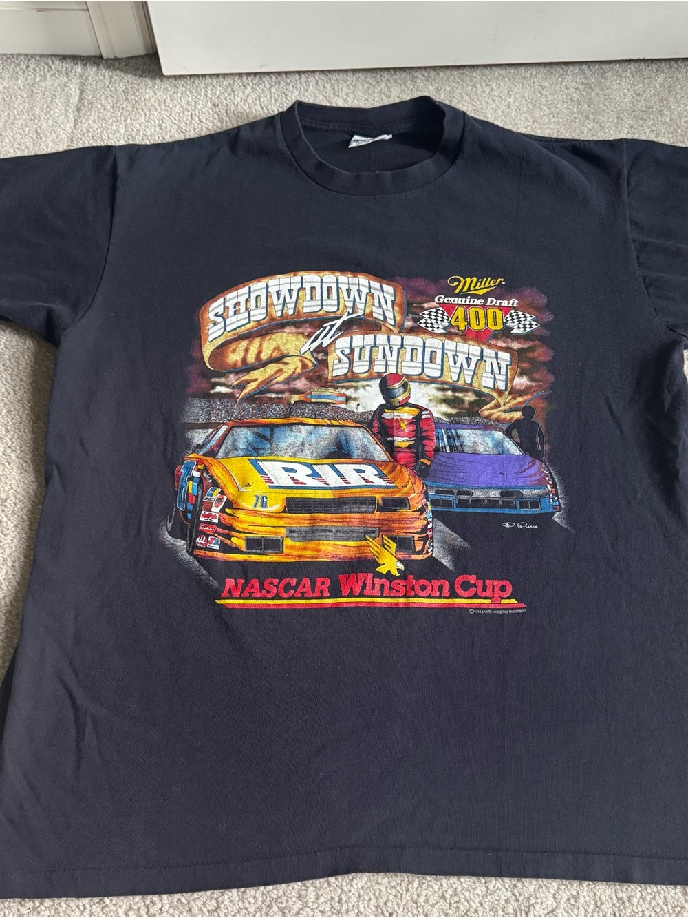 Showdown at Sundown NASCAR Winston Cup Graphic Tee - Yellow Race Car